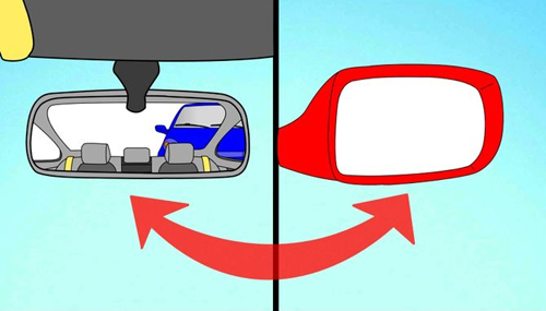 Chỉnh gương ô tô để chính điểm mù hình 4